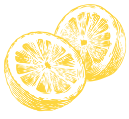 A sliced lemon